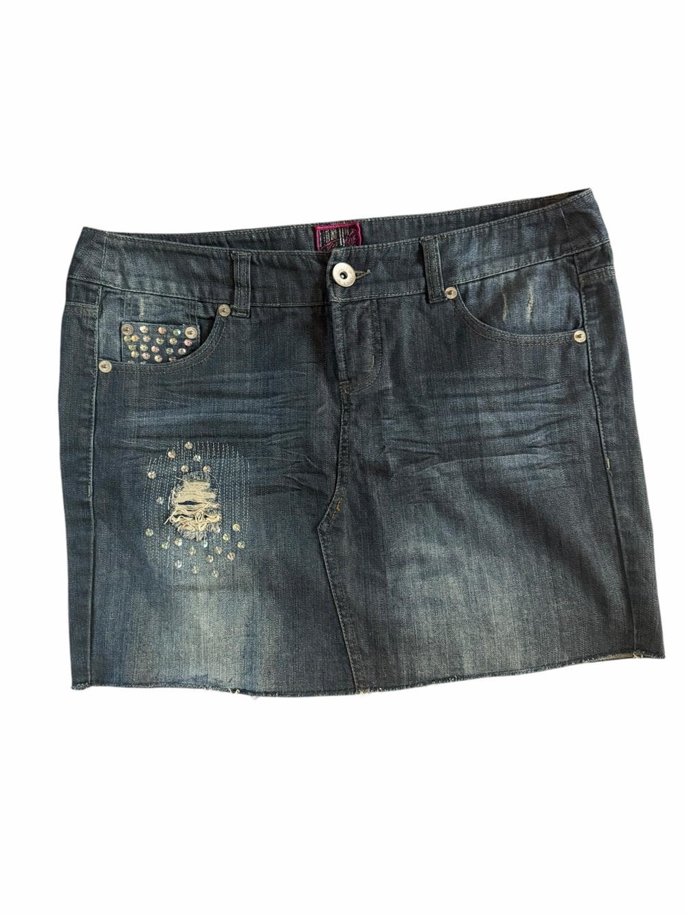torrid Dark Blue Distressed Denim Skirt